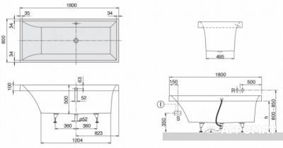 Будкрам купити SQUARO Ванна 180x80см SQUARO Ванна 180x80см 2