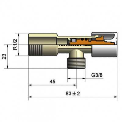 Будкрам купить Кран сантехнический грибковый хромированный DN15 1/2x3/8 Кран сантехнический грибковый хромированный DN15 1/2x3/8 2