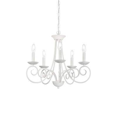 Будкрам купить Люстра арт.SEM SP5 D. 55 H. 75/160 max 5*40W E14 ,металл белый матовый