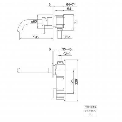 Будкрам купить 100 1814S Внешняя часть смесителя для раковины 100 1814S Внешняя часть смесителя для раковины 2