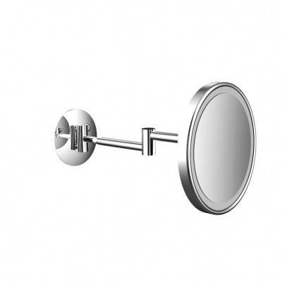 Будкрам купити Дзеркало косметичне настінне 203 мм. з LED підсвічуванням вмикач сенсор дотику, збільшення х3, пряме підключення, змінна температура світла, хром