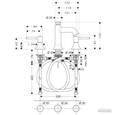 Будкрам купить Talis Classic Смеситель 3-отв. для раковины Talis Classic Смеситель 3-отв. для раковины 2