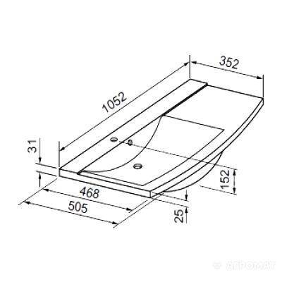 Будкрам купить OASIS UM105.118 Раковина - 105 см, левая OASIS UM105.118 Раковина - 105 см, левая 3