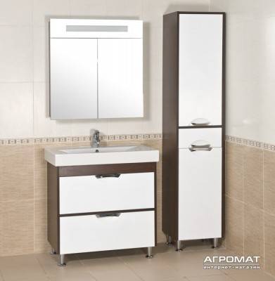 Будкрам купити 02619 НІКА Дзеркальна шафка-75, з підсв., венге 02619 НІКА Дзеркальна шафка-75, з підсв., венге 2