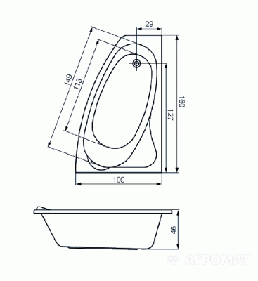 Будкрам купить SICILIA Ванна 160x100 правая PW01(PW02,PW03,PW04,PW06,PW011) SICILIA Ванна 160x100 правая PW01(PW02,PW03,PW04,PW06,PW011) 2