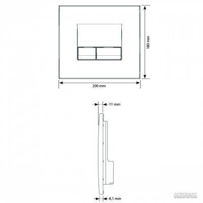 Будкрам купити LINK кнопка злива 3/6л хром блиск LINK кнопка злива 3/6л хром блиск 2