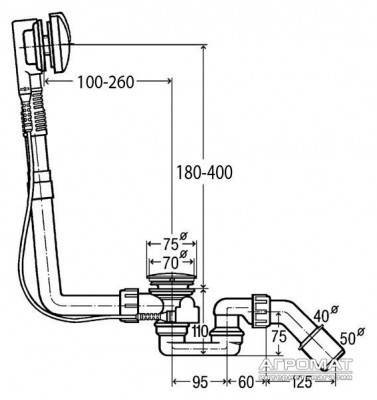 Будкрам купить Simplex Сифон для ванны Simplex Сифон для ванны 2