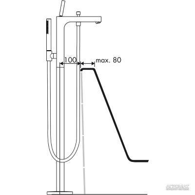 Будкрам купити Citterio Змішувач д/ванни, з підлоги Citterio Змішувач д/ванни, з підлоги 2