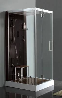 Будкрам купити FRESH Бокс паровий 900*1100*2200 + дерев. настил (5 частин), панель чорна, ліве відкривання