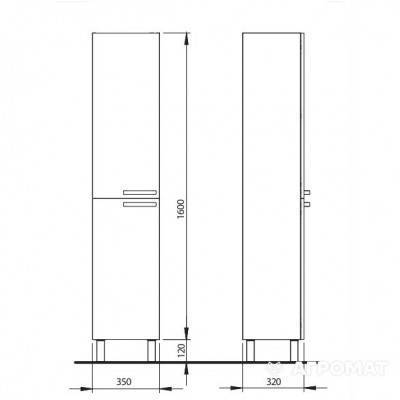 Будкрам купити Freja Шафа бокова висока, бiлий глянець Freja Шафа бокова висока, бiлий глянець 2