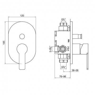 Будкрам купить Внешняя часть смесителя для ванны Внешняя часть смесителя для ванны 2