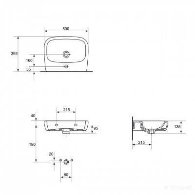 Будкрам купить FACILE Раковина-50 отв.центр. FACILE Раковина-50 отв.центр. 2