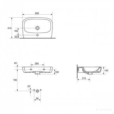 Будкрам купить FACILE Раковина-60 отв.центр. FACILE Раковина-60 отв.центр. 2