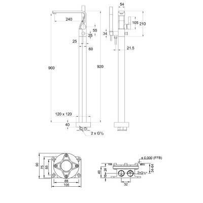 Будкрам купить Смеситель для ванны, пола Смеситель для ванны, пола 2