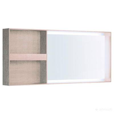 Будкрам купить Citterio Зеркало с подсветкой и с полочкой 1334х584х140мм, структура рамки: светлый дуб