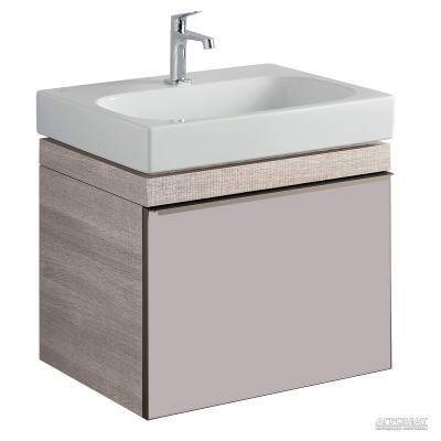 Будкрам купить Citterio Тумба под раковину - 59, корпус: свет.дуб; фасад: стеклянная панель цвета беж