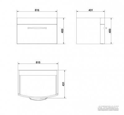 Будкрам купити PURE Тумба д/раковини -70 біла PURE Тумба д/раковини -70 біла 3