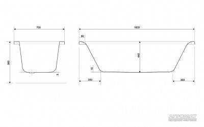 Будкрам купить PURE Ванна 160x70 PURE Ванна 160x70 3