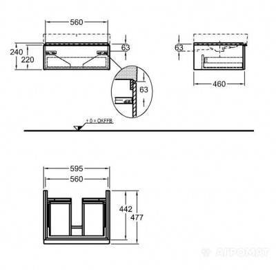 Будкрам купить iCon Шкафчик под умывальник 595x240x477 мм "Бургундия" глянец, лак iCon Шкафчик под умывальник 595x240x477 мм "Бургундия" глянец, лак 2