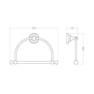 Будкрам купити Charlestone Ceramic Кільце д/рушників, хром Charlestone Ceramic Кільце д/рушників, хром 2
