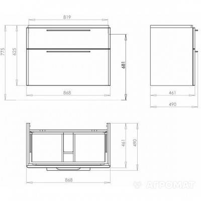 Будкрам купити TRAFFIC шафка під умивальник 90см білий глянець TRAFFIC шафка під умивальник 90см білий глянець 3