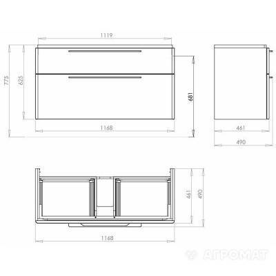 Будкрам купити TRAFFIC шафка під умивальник 120см білий глянець TRAFFIC шафка під умивальник 120см білий глянець 2