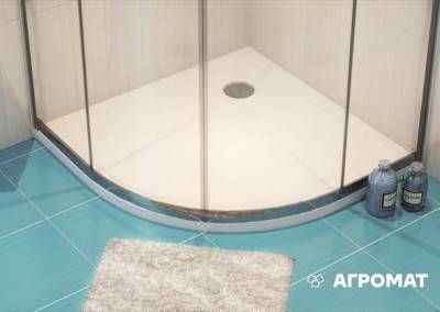 Будкрам купити TAKO Піддон д/душової кабіни напівкруглий 90x90х4 TAKO Піддон д/душової кабіни напівкруглий 90x90х4 3