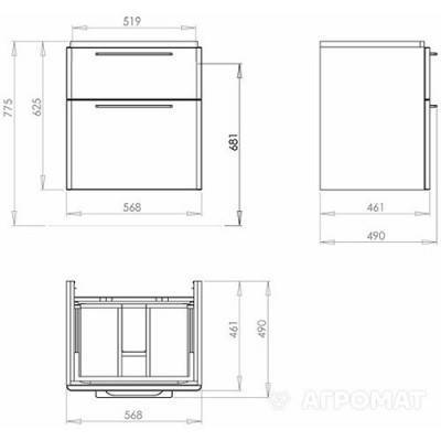 Будкрам купити TRAFFIC шафка під умивальник 60см білий глянець TRAFFIC шафка під умивальник 60см білий глянець 3