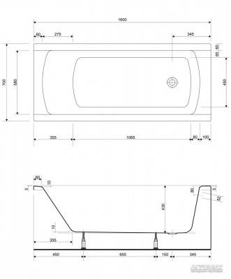 Будкрам купить KORAT Ванна 160x70 ножки PW01 S906-001 KORAT Ванна 160x70 ножки PW01 S906-001 2