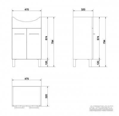 Будкрам купить СЕТ OLIVIA CERSANIA тумба раковина 50 орех  СЕТ OLIVIA CERSANIA тумба раковина 50 орех  2