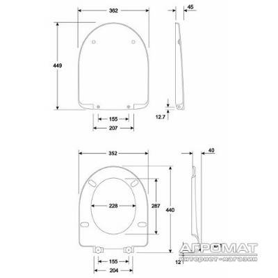 Будкрам купити NOVA PRO Сидіння з кришкою тверде, дюропластове, з мікроліфтом NOVA PRO Сидіння з кришкою тверде, дюропластове, з мікроліфтом 2