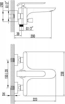 Будкрам купити KATARINA Змішувач д/ванни, хром-білий KATARINA Змішувач д/ванни, хром-білий 2
