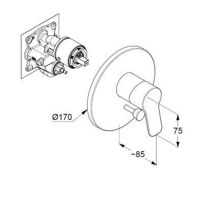 Будкрам купити Pure&Easy Зовнішня частина змішувача д/ванни Pure&Easy Зовнішня частина змішувача д/ванни 2