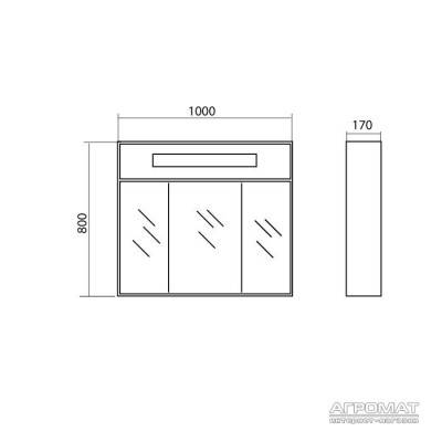 Будкрам купити ПАРИЖ Дзеркальна шафка-100 з підсвіткою ПАРИЖ Дзеркальна шафка-100 з підсвіткою 3