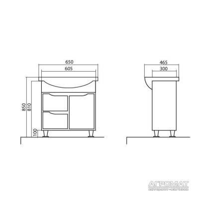 Будкрам купити РОДОРС Тумба з раковиною-65 Nova РОДОРС Тумба з раковиною-65 Nova 3