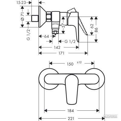 Будкрам купити Talis E Змішувач д/душа Talis E Змішувач д/душа 2