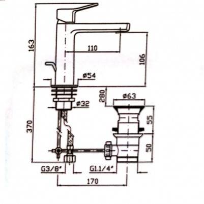 Будкрам купити Brim Змішувач для раковини  на 1 отв. з донним клапаном, хром Brim Змішувач для раковини  на 1 отв. з донним клапаном, хром 2