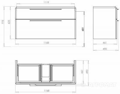 Будкрам купити TRAFFIC шафка -120, сірий дуб TRAFFIC шафка -120, сірий дуб 2