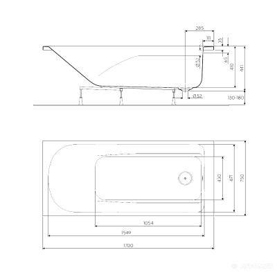 Будкрам купити COMFORT Plus Ванна прямокутна 170 x 75см COMFORT Plus Ванна прямокутна 170 x 75см 3