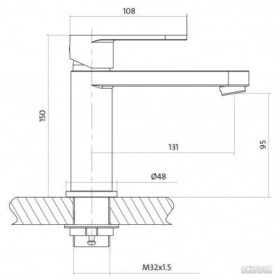 Будкрам купить ELIO S951-147 смеситель для умывальника с металл. с донным клапаном ELIO S951-147 смеситель для умывальника с металл. с донным клапаном 3