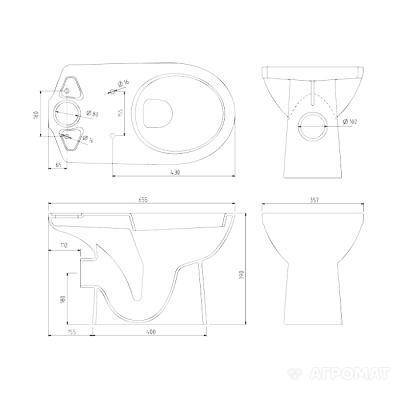 Будкрам купити NOVA PRO Компакт підлоговий  Rimfree: унітаз г/в, бачок круглий 3/6л, нижній підвід, сидіння з мікроліфтом NOVA PRO Компакт підлоговий  Rimfree: унітаз г/в, бачок круглий 3/6л, нижній підвід, сидіння з мікроліфтом 2