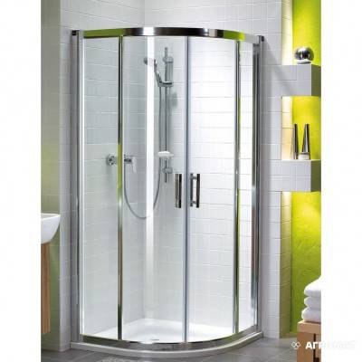 Будкрам купити GEO 6 Душова кабіна чверть кола R450, двері розсувні, скло прозоре, профіль срібний блиск, частина 2 GEO 6 Душова кабіна чверть кола R450, двері розсувні, скло прозоре, профіль срібний блиск, частина 2 3