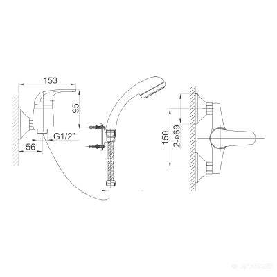 Будкрам купить Vasto Смеситель для душа с душевым набором Vasto Смеситель для душа с душевым набором 2