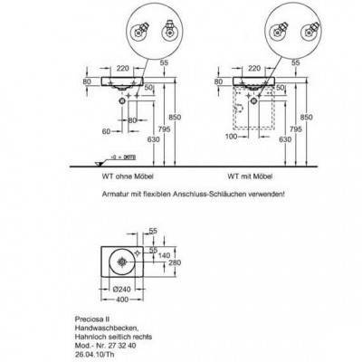 Будкрам купить Preciosa II Умывальник без перелива 400х280 мм, с отверстием справа , белый Preciosa II Умывальник без перелива 400х280 мм, с отверстием справа , белый 3