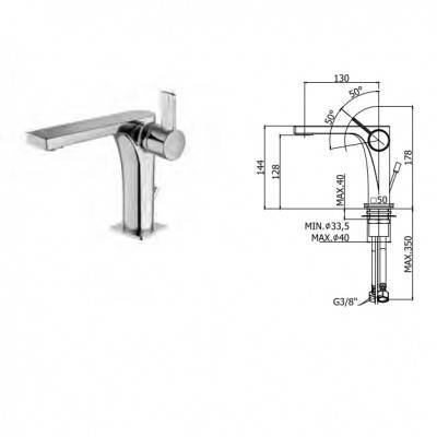 Будкрам купить RO 071ST ROCK Смеситель для раковины без донного клапана, сталь