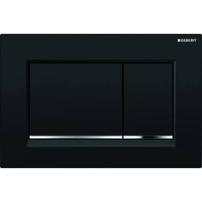 Будкрам купити Sigma30 Клавіша змиву, панель та клавіши чорний глянець, декоративні смужки хром