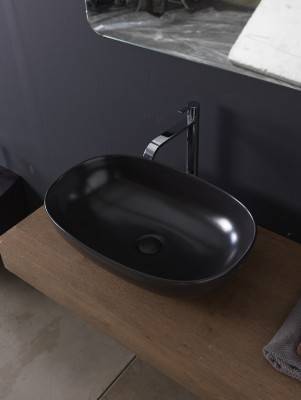 Будкрам купити MILK Extreme Раковина на стільницю 60x39xh.15 см, без переливу, колір антрацит мат.