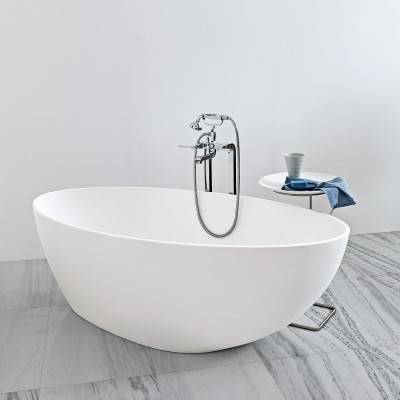 Будкрам купити Muse Ванна окремостояча зі штучного каменю без переливу, 1680х830, з сифоном, біла