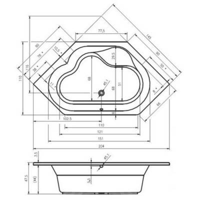Будкрам купити WINNIPEG Ванна 145x145, білий WINNIPEG Ванна 145x145, білий 2
