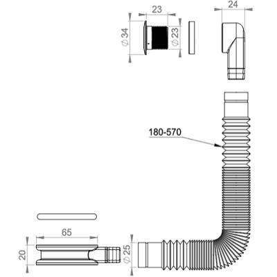 Будкрам купити  Перелив для EasyClean для раковин товщиною 10-30мм  Перелив для EasyClean для раковин товщиною 10-30мм 2